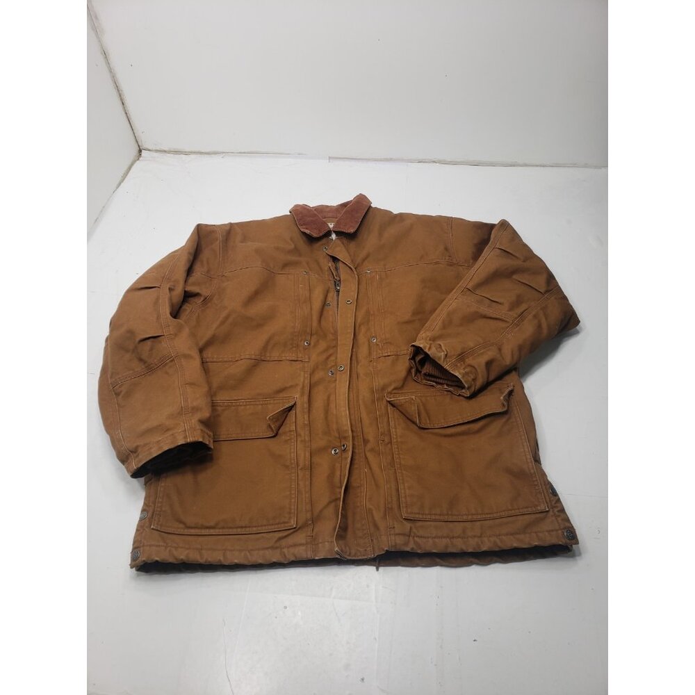 Lakin McKey by Key Canvas Jacket Men's L Regular Brown Work Chore Fleece Lined